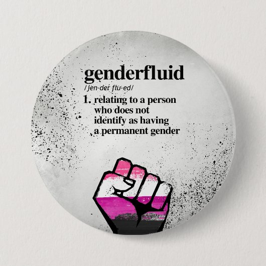 Genderfluid Definition - definierte LGBTQ Button (Vorderseite)