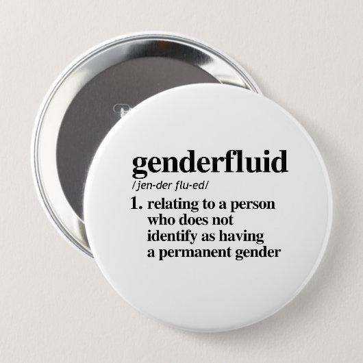 Genderfluid Definition - definierte LGBTQ Button (Vorne & Hinten)