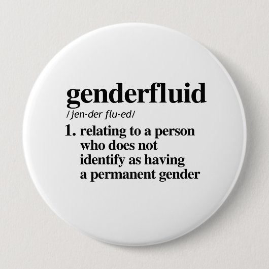Genderfluid Definition - definierte LGBTQ Button (Vorderseite)
