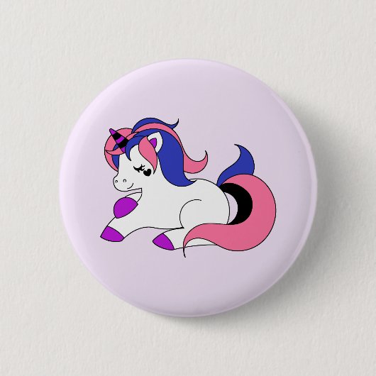 Genderfluid Einhorn Button (Vorderseite)