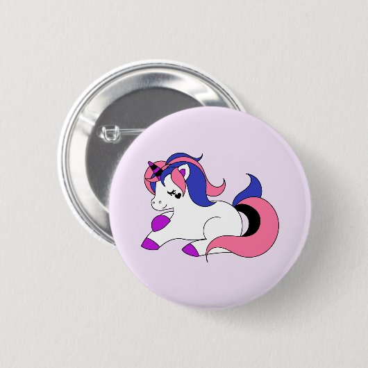 Genderfluid Einhorn Button (Vorne & Hinten)