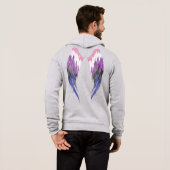Genderfluid Flag - Angel Wings Hoodie (Schwarz voll)