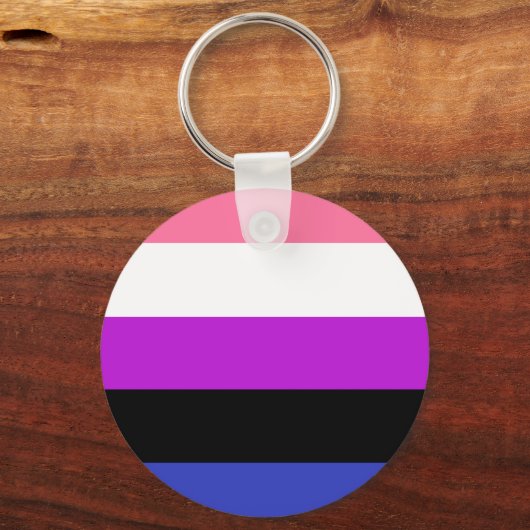 Genderfluid Flag LGBT Keychain Schlüsselanhänger (Vorderseite)