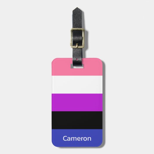 Genderfluid-Flag Personalisiert Gepäckanhänger (Vorderseite vertikal)
