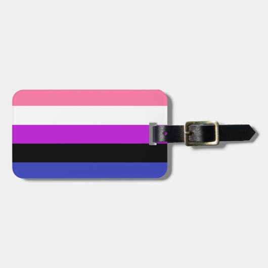 Genderfluid-Flag Personalisiert Gepäckanhänger (Vorderseite horizontal)