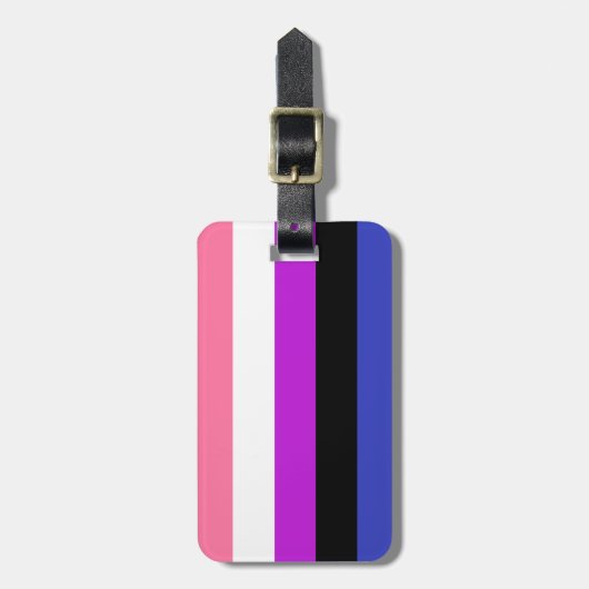 Genderfluid-Flag Personalisiert Gepäckanhänger (Vorderseite vertikal)