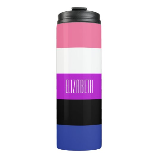 Genderfluid-Flag-Thermaltumbler Thermosbecher (Vorderseite)