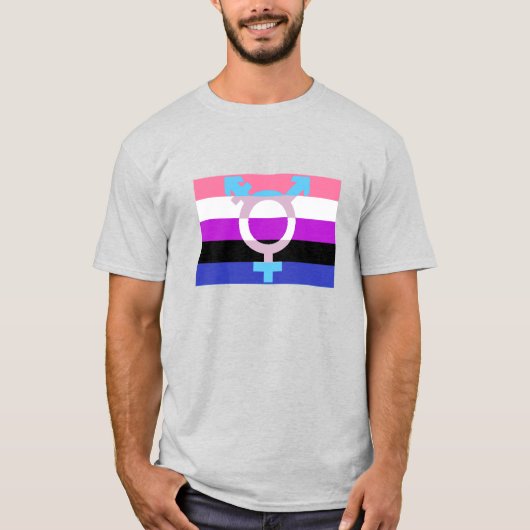 Genderfluid-Flag-Trans-Symbol T-Shirt (Vorderseite)