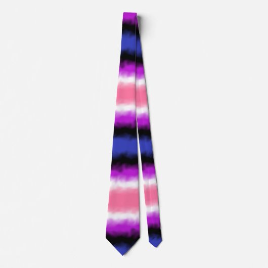 Genderfluid Flag Wide Strike Neck Tie Krawatte (Vorderseite)