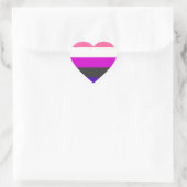 Genderfluid-Flagge Herz-Aufkleber (Tasche)
