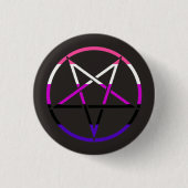 Genderfluid Flagge Pentagram Button (Vorderseite)