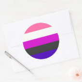 Genderfluid-Flagge Runder Aufkleber (Umschlag)