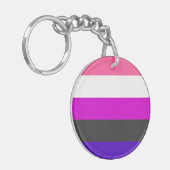 Genderfluid Flagge Schlüsselanhänger (Vorderseite links)