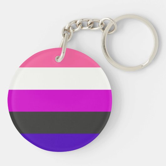 Genderfluid Flagge Schlüsselanhänger (Rückseite)