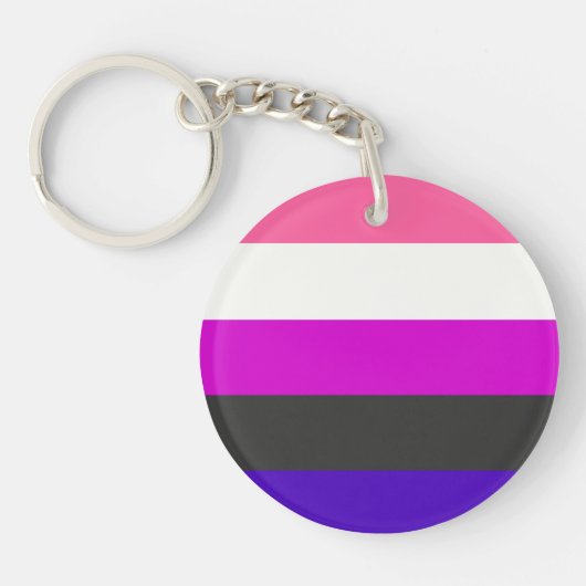 Genderfluid Flagge Schlüsselanhänger (Vorderseite)