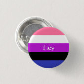 Genderfluid Flagge/sie Pronomen Button (Vorne & Hinten)