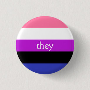 Genderfluid Flagge/sie Pronomen Button