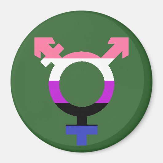 Genderfluid-Flagge Trans-Symbol Magnet (Vorne)