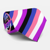 Genderfluid Flaggen-Hals-Krawatte Krawatte (Gerollt)