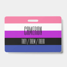Genderfluid-Flaggenname / Pronoun-Abzeichen