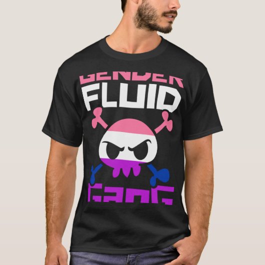 Genderfluid Gang Skull Trendy Cute Genderfluid Non T-Shirt (Vorderseite)