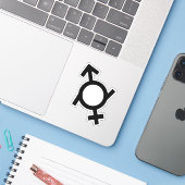 Genderfluid Gender Symbol Aufkleber (Laptop mit iPhone)