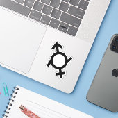 Genderfluid Gender Symbol Aufkleber (Laptop mit iPhone)