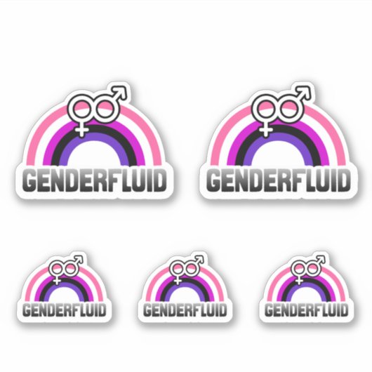 Genderfluid Gender Symbol Aufkleber (Vorderseite)