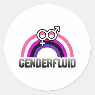 Genderfluid Gender Symbol Runder Aufkleber