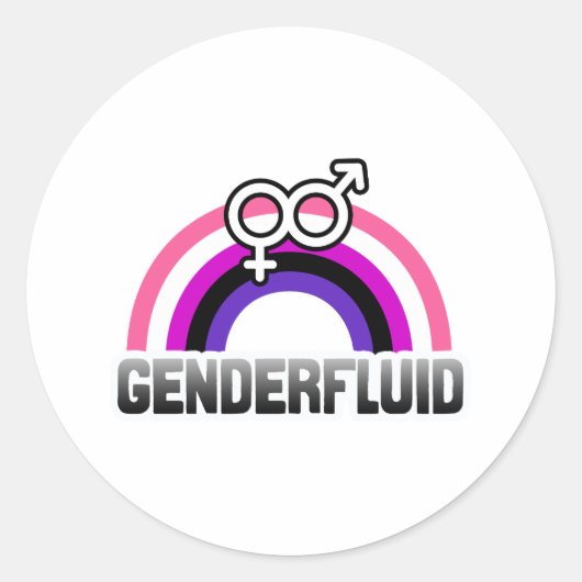 Genderfluid Gender Symbol Runder Aufkleber (Vorderseite)