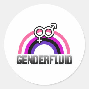 Genderfluid Gender Symbol Runder Aufkleber