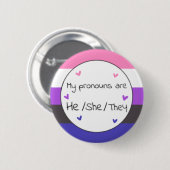 Genderfluid He/She/they/they Pronoun-Button Button (Vorne & Hinten)