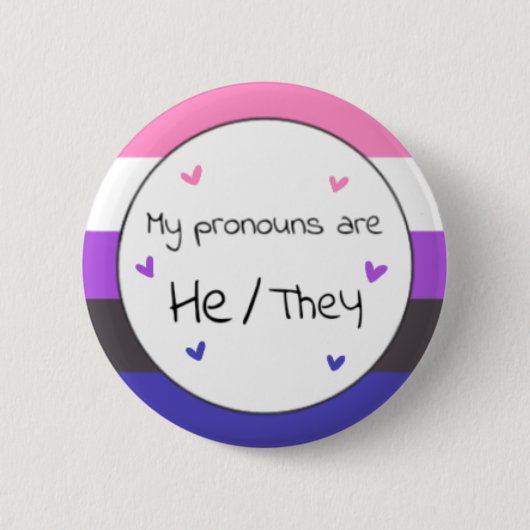 Genderfluid He/they Pronoun Button (Vorderseite)