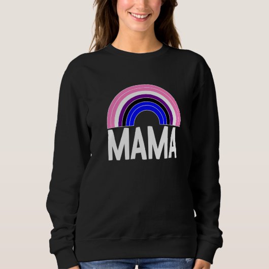 Genderfluid Mama Rainbow Lgbt Q Cool Prix Flag Co Sweatshirt (Vorderseite)