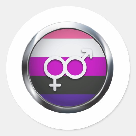 GENDERFLUID MEDAILLON AUFKLEBER (Vorderseite)