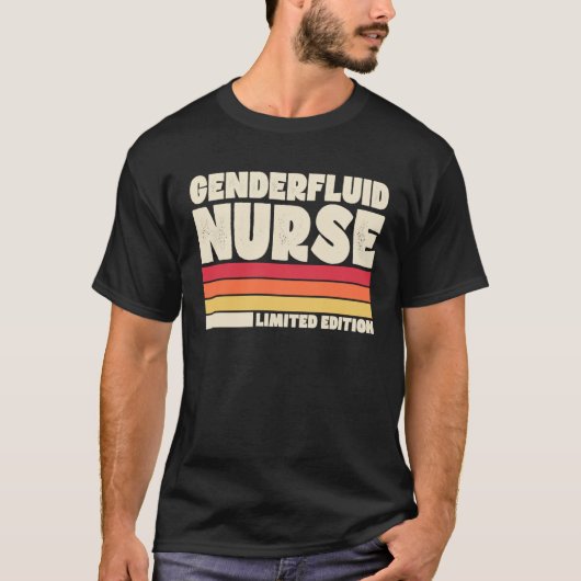 Genderfluid Nurse Retro Vintage Style T-Shirt (Vorderseite)