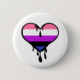 Genderfluid-Pride-Dripping Herz Button