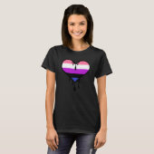 Genderfluid-Pride-Dripping Herz T-Shirt (Vorne ganz)