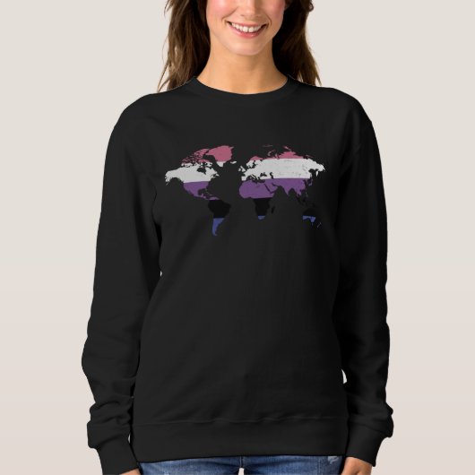 Genderfluid Pride Flag Global Love Sweatshirt (Vorderseite)