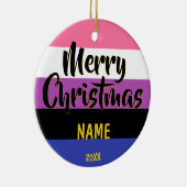 Genderfluid Pride Flag Personalisierte Weihnachten Keramik Ornament (Rechts)