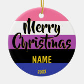 Genderfluid Pride Flag Personalisierte Weihnachten Keramik Ornament (Vorne)