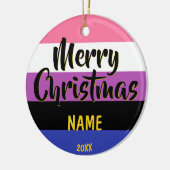 Genderfluid Pride Flag Personalisierte Weihnachten Keramik Ornament (Links)