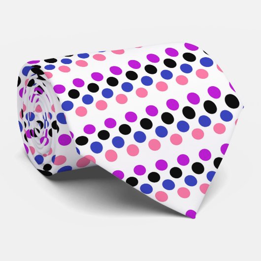 Genderfluid Pride Flag Punkte Krawatte (Gerollt)