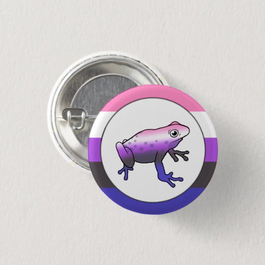Genderfluid Pride Frog Button (Vorne & Hinten)
