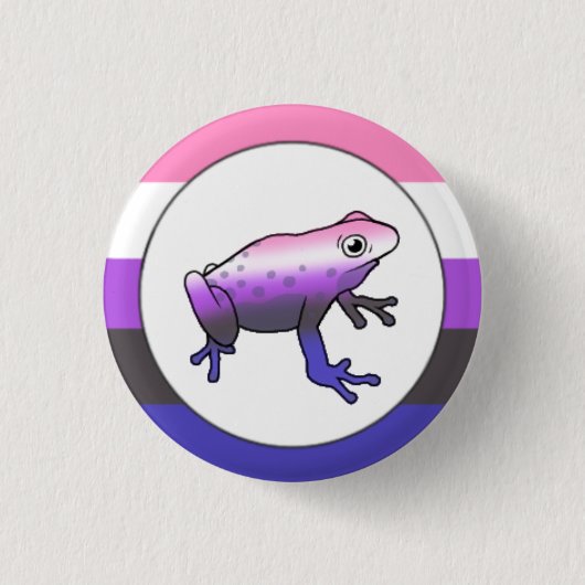 Genderfluid Pride Frog Button (Vorderseite)