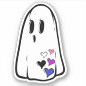 Genderfluid Pride Ghost Aufkleber (Vorderseite)