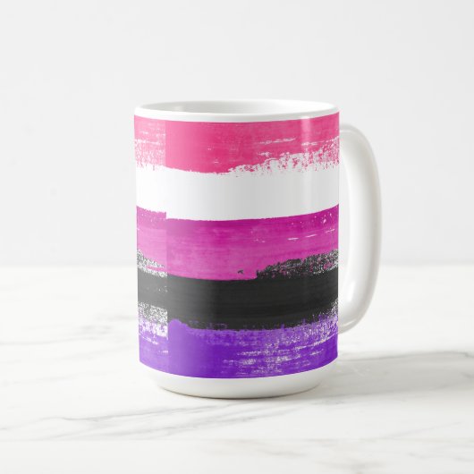 Genderfluid Pride Paint Kaffeetasse (VorderseiteRechts)