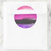 Genderfluid Pride Paint Runder Aufkleber (Tasche)