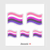 Genderfluid Pride Wavy Flag Aufkleber (Blatt)