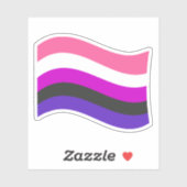 Genderfluid Pride Wavy Flag Aufkleber (Blatt)